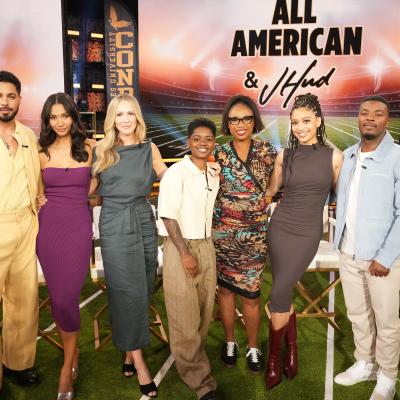 Jennifer Hudson with cast members of "All American"