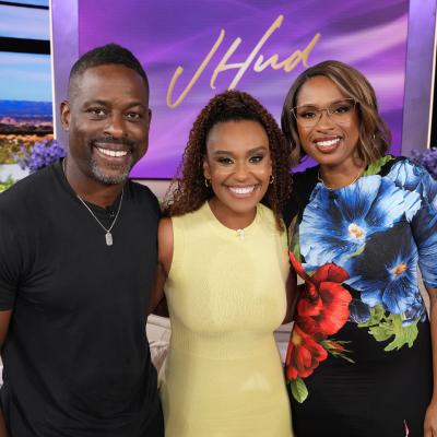 Sterling K. Brown and Ryan Michelle Bathe with Jennifer Hudson