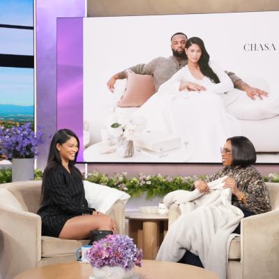 Supermodel Chanel Iman on set with Jennifer Hudson